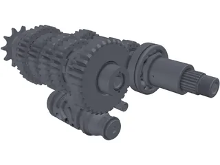 Honda CBR600RR Stock Gearbox 3D Model