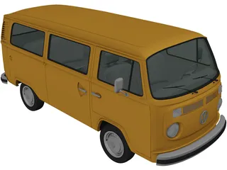 Volkswagen Transporter T2 (1972) 3D Model