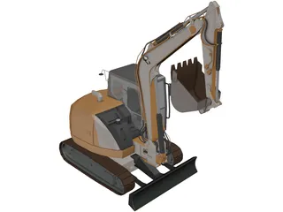 CASE CX80C Midi Excavator 3D Model