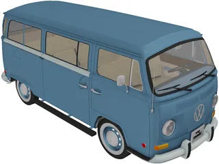 Volkswagen Kombi (1970) 3D Model