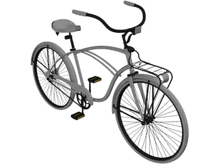 City Woman Bike 3D Model