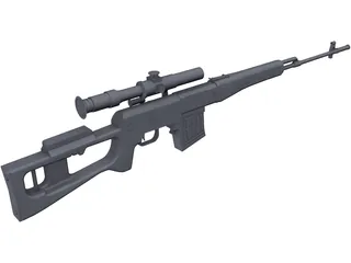 SVD Dragunov Sniper Rifle 3D Model