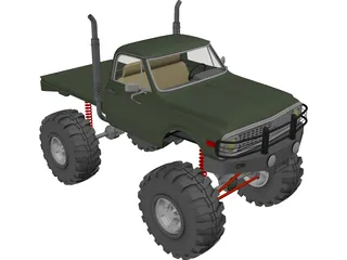 Chevrolet 4x4 Green Machine Pickup (1960) 3D Model