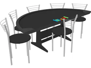 Poker Table 3D Model