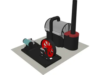 D10 Wilesco Steam Engine 3D Model