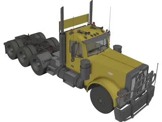 Peterbilt 379 4 axle 3D Model