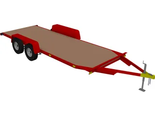 TV-108 Single-Car Hauler Trailer 3D Model