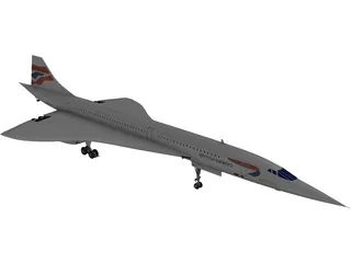 Concorde British Airways 3D Model