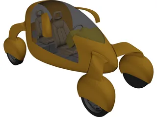 Electric Bubble Car 3D Model