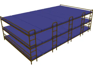 Hostel Bed 3D Model