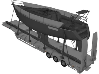 Trailer Boat 3D Model
