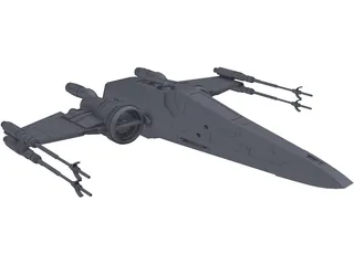 Star Wars T-70 X-Wing Star Figher 3D Model