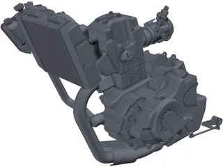 Bajaj Pulsar Engine 3D Model