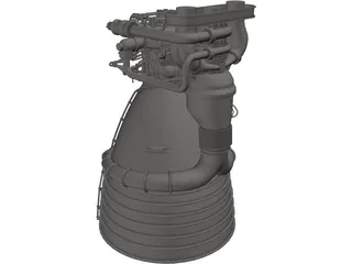 Saturn V F1 Rocket Engine 3D Model