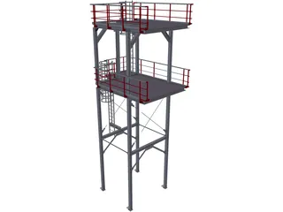 Stairtower 2 Levels 3D Model