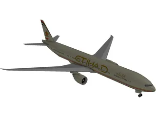 Boeing 777-300 Etihad 3D Model
