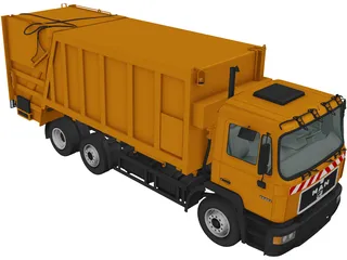 Man F-2000 Garbage Truck (1990) 3D Model