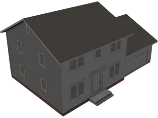 Colonial Style House 3D Model