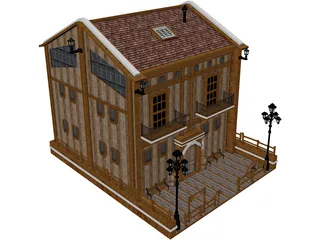 Wooden House 3D Model