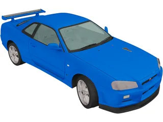 Nissan Skyline GTR R34 3D Model