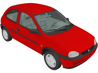 Opel Corsa 3-door (1998) 3D Model