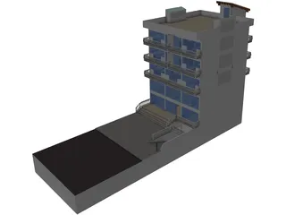 Offices and Apartments 5 Story 3D Model
