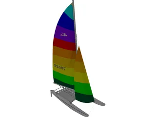 Hobie 16 Racing Catamaran 3D Model