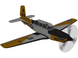 Beechcraft T-34C Turbo Mentor 3D Model