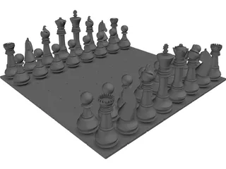 Chess Board 3D Model