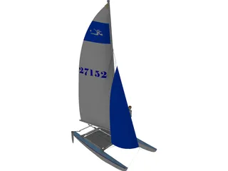 HobieCat 14 Turbo Racing Catamaran 3D Model