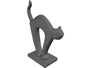 Abstract Cat Statue 3D Model