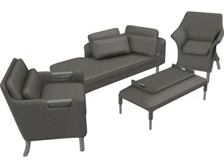 Rattan Set 3D Model