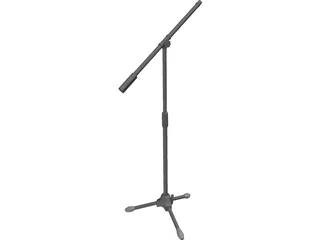 Metal Microphone Stand With Boom 3D Model