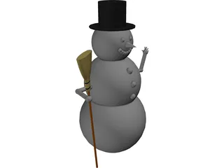 Waving Snowman 3D Model