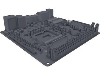 Gigabyte GA-H55N-USB3 Motheboard 3D Model