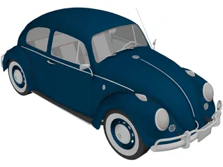 Volkswagen Beetle (1962) 3D Model