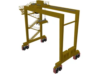 RTG Container Port Crane 3D Model