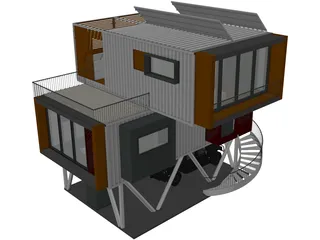 Shipping Container Home 3D Model