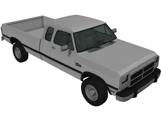 Dodge Ram Club Cab (1991) 3D Model