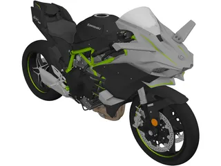 Kawasaki Ninja H2R Supercharged 3D Model