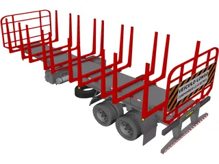 Wood Trailer 3D Model