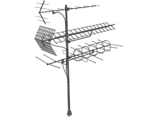 Aerial TV Antenna 3D Model