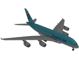 Airbus A380 Korean Air 3D Model