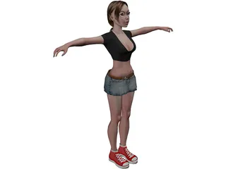 Girl In Skirt 3D Model