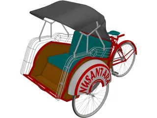 Becak 3D Model