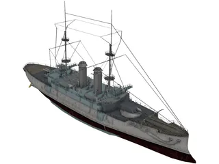 Mikasa Battleship 3D Model