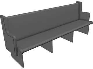 Church Bench 3D Model