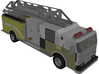 Single Axle Fire Rescue 3D Model