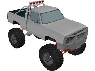 Dodge Ram 4x4 Tuned (1984) 3D Model