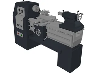 Industrial Lathe 3D Model